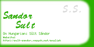 sandor sult business card